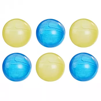 Balões de água HASBRO Nerf Super Soaker Hydro Balls — depósito de água incorporado, 6 unid., plástico, azul/amarelo, idade 6+