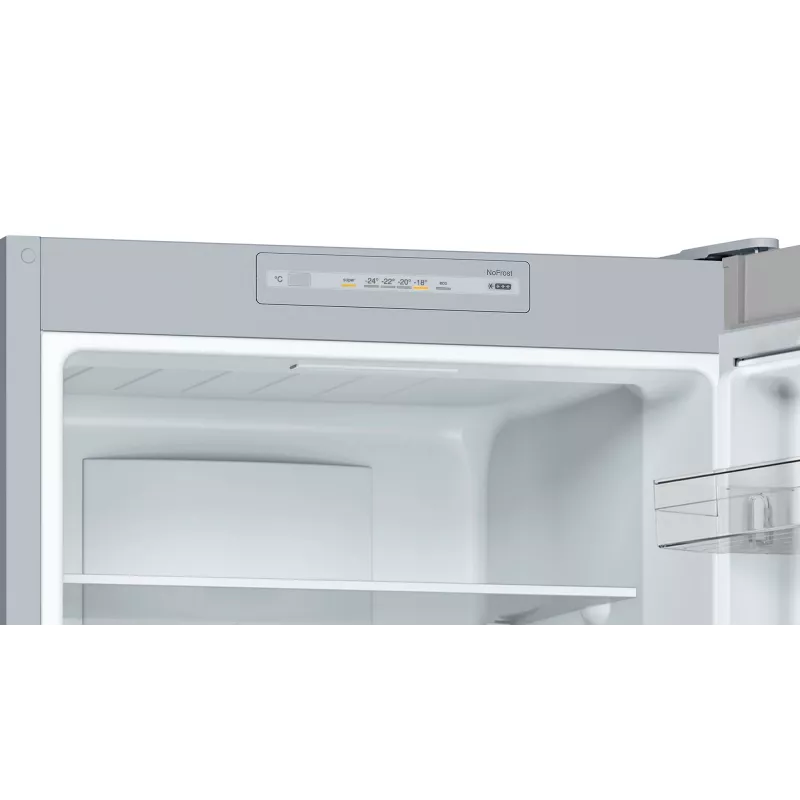 Bosch Serie 2 KGN33NLEB frigorífico combinado, de livre instalação, 279 l, No Frost, E, aço inoxidável