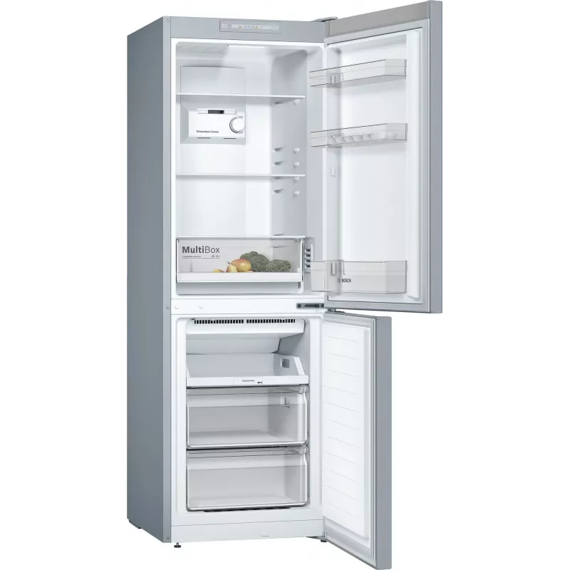 Bosch Serie 2 KGN33NLEB frigorífico combinado, de livre instalação, 279 l, No Frost, E, aço inoxidável