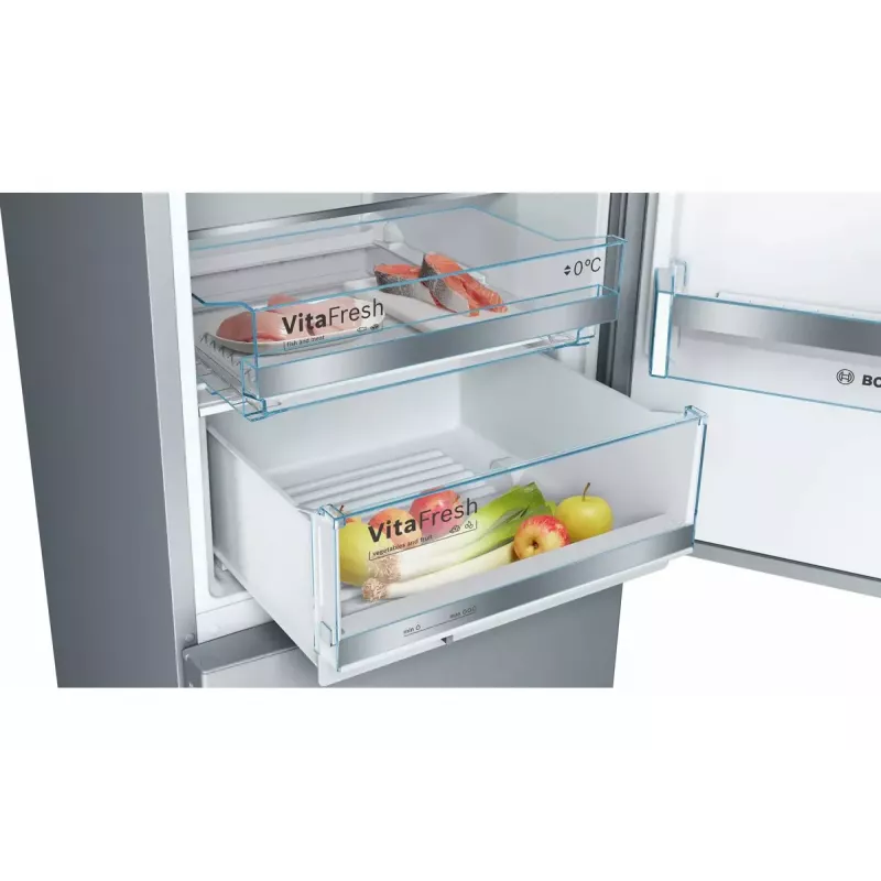 Combinado frigorífico-congelador Bosch Serie 6 KGE36AICA de instalação livre 308 l aço inoxidável