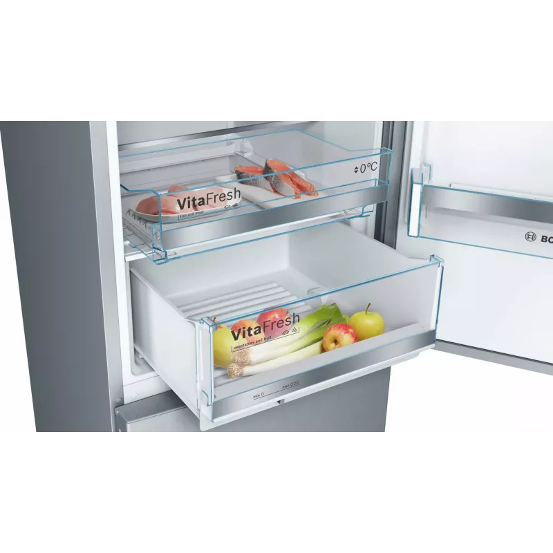 Bosch Serie 6 KGE39ALCA frigorífico combinado, de livre instalação, 201 cm, congelador 94 l, C, aço inoxidável