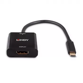Conversor Lindy USB Type-C para DisplayPort 4K144, USB Type-C, saída DisplayPort, 3840 x 2160 píxeis