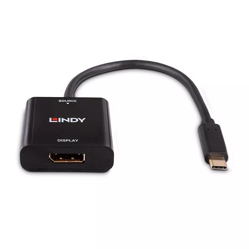 Conversor Lindy USB Type-C para DisplayPort 4K144, USB Type-C, saída DisplayPort, 3840 x 2160 píxeis