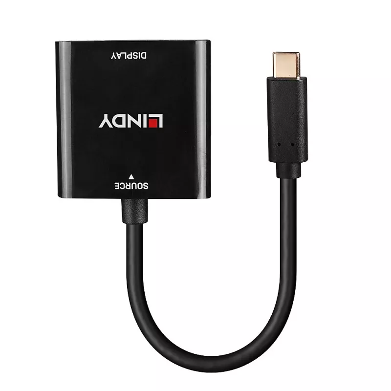Conversor Lindy USB Type-C para DisplayPort 4K144, USB Type-C, saída DisplayPort, 3840 x 2160 píxeis