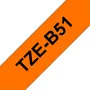 Fita laminada Brother, preto sobre laranja fluorescente, TZe, cinzento, transferência térmica, China, 5 anos