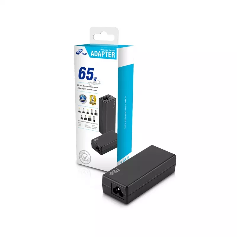 Adaptador FSP NB PRO 65 PD, saída: 3,42 A, portátil, interior, 100 - 240 V, 50/60 Hz, 65 W, 18 - 20 V