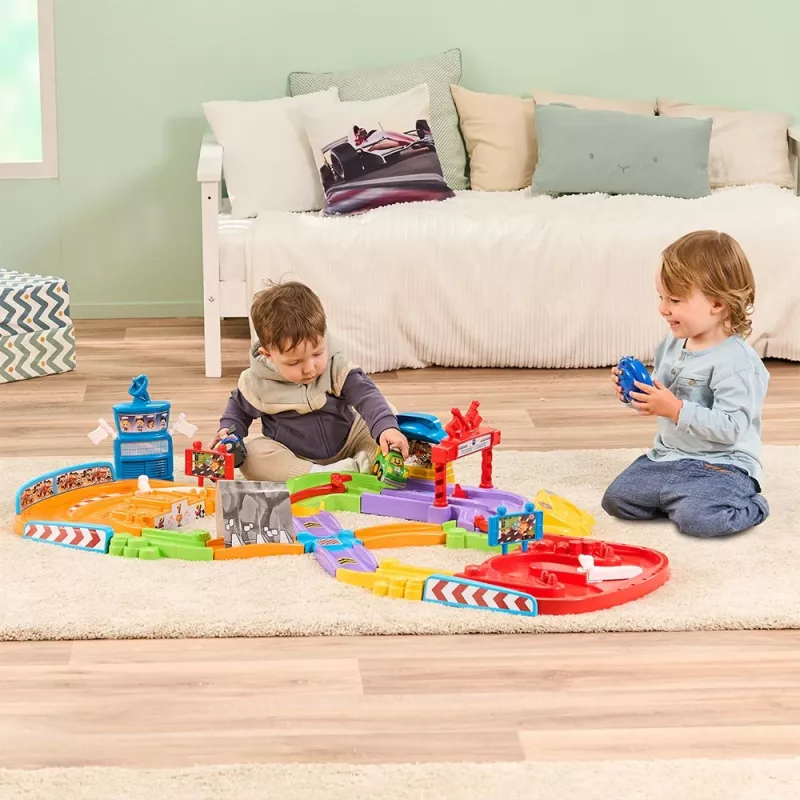 Tut Tut Baby Flitzer pista de corrida – conjunto interativo com veículo de empurrar
