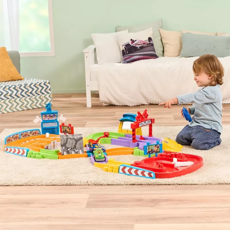 Tut Tut Baby Flitzer pista de corrida – conjunto interativo com veículo de empurrar
