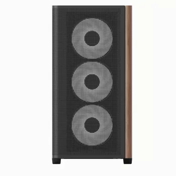 PC Mini Tower Aerocool D301A preto madeira fonte de alimentação ATX