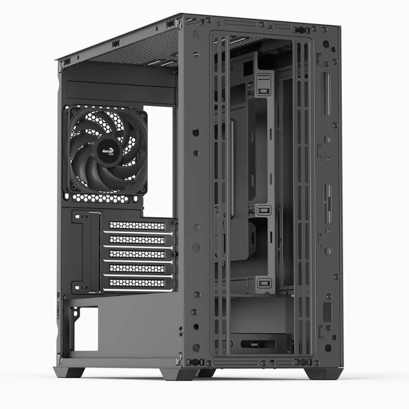 PC Mini Tower Aerocool D301A preto madeira fonte de alimentação ATX