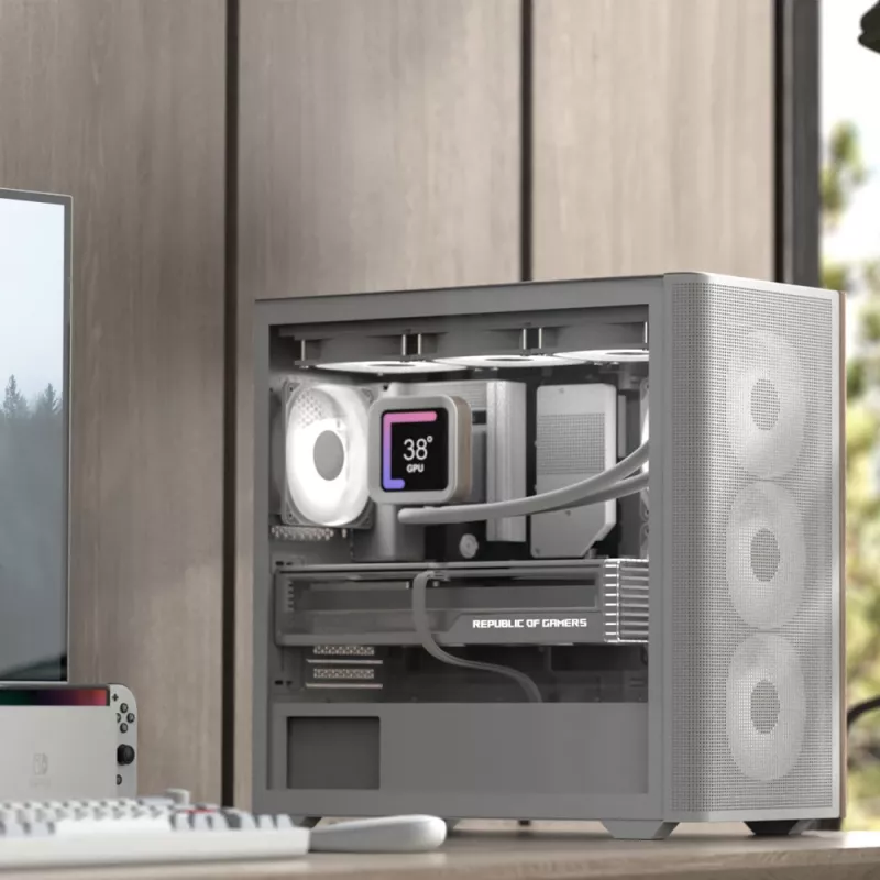 PC Mini Tower Aerocool D301A preto madeira fonte de alimentação ATX