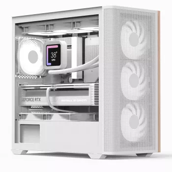Aerocool D301A Mini Tower branco, madeira