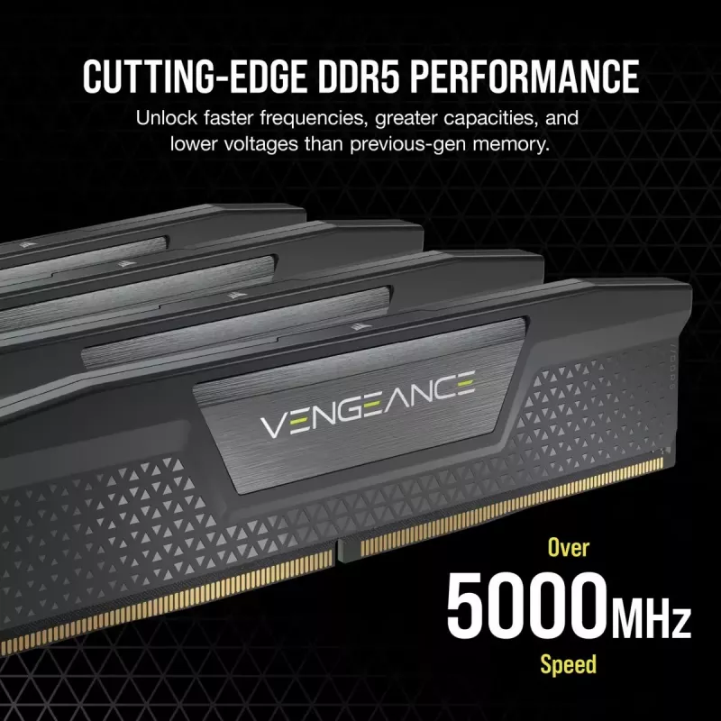 Memória CORSAIR 64 GB – DDR5 (2x32 GB) DRAM 6600 MT/s CL32 Kit de memória – preta Vengeance
