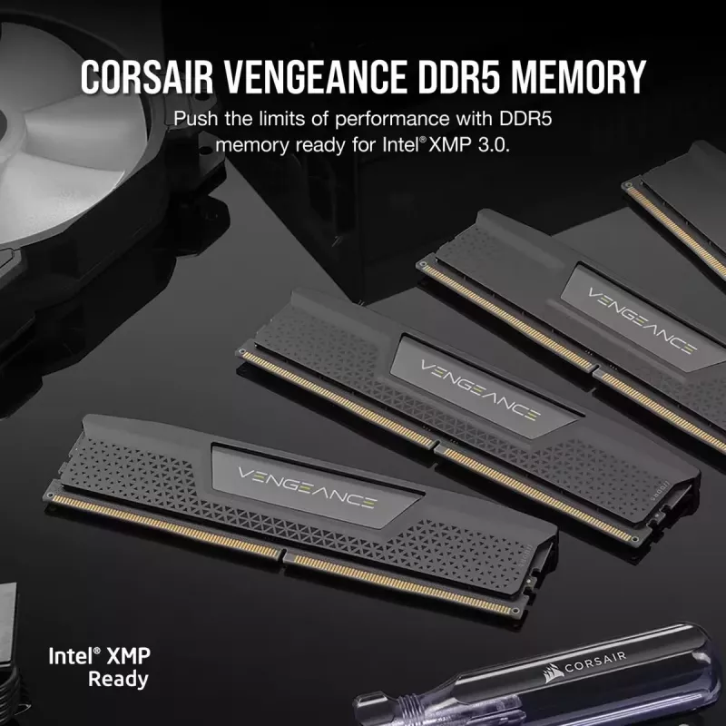 Memória CORSAIR 64 GB – DDR5 (2x32 GB) DRAM 6600 MT/s CL32 Kit de memória – preta Vengeance