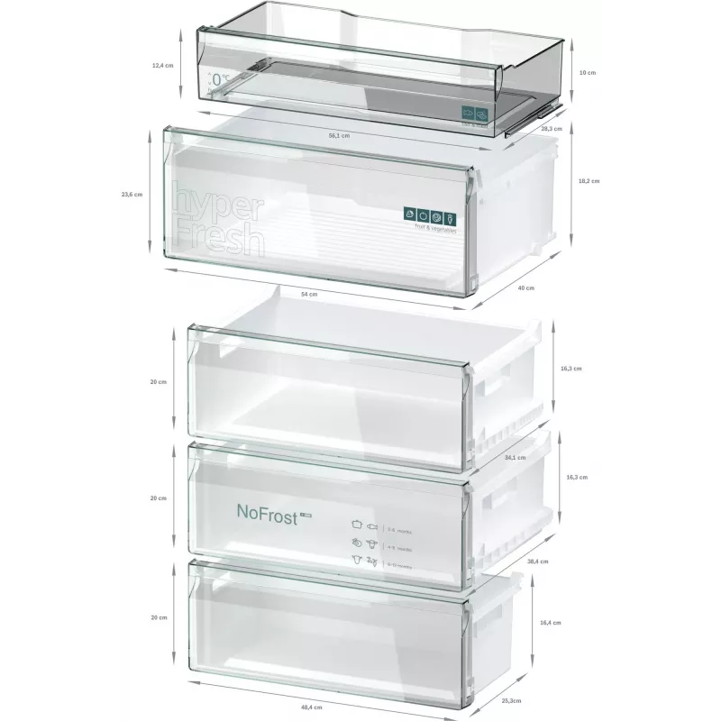 Siemens iQ300 KG49NXIBF Combinado frigorífico-congelador de instalação livre 440 L Aço inoxidável