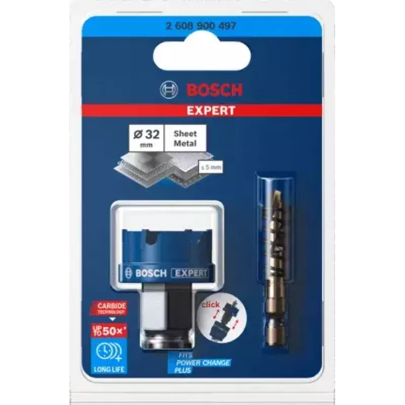 Bosch Expert Carbide SheetMetal 2608900497 serra de copo, Ø 32 mm, profundidade de corte máx. 5 mm, para chapa, aço e aço inoxidável