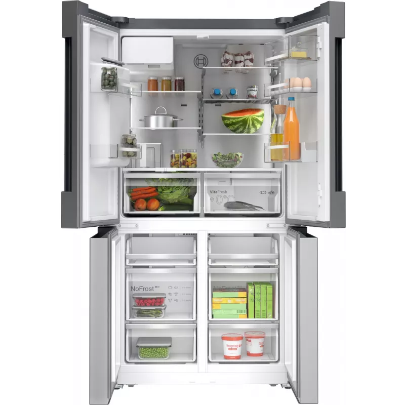 Bosch Serie 6 KFI96APEA combinado French Door, 574 l (375 l frigorífico + 199 l congelador), classe energética E, Home Connect, aço inoxidável escovado