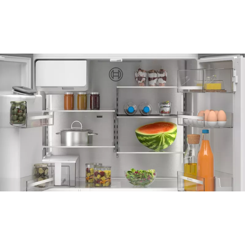 Bosch Serie 6 KFI96APEA combinado French Door, 574 l (375 l frigorífico + 199 l congelador), classe energética E, Home Connect, aço inoxidável escovado