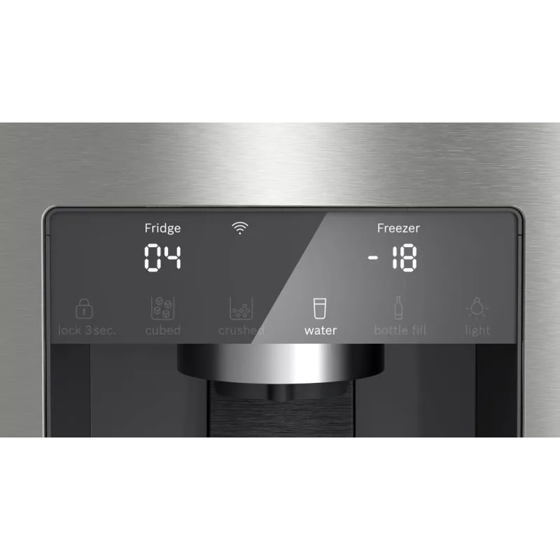 Bosch Serie 6 KFI96APEA combinado French Door, 574 l (375 l frigorífico + 199 l congelador), classe energética E, Home Connect, aço inoxidável escovado