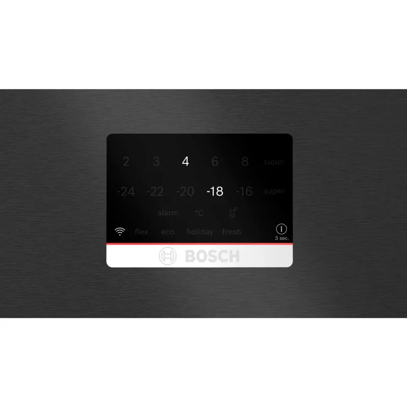 Bosch Serie 8 KGP86AXB0N combinado de instalação livre, 621 l (419 l frigorífico + 202 l congelador), classe energética B, 186 cm, Home Connect, aço inoxidável preto