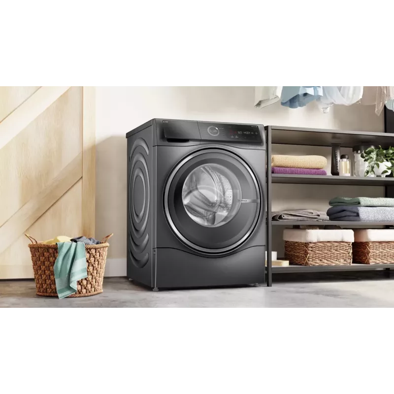 Máquina de lavar e secar roupa Bosch Serie 8 WNC254AS0 de livre instalação carregamento frontal aço inoxidável