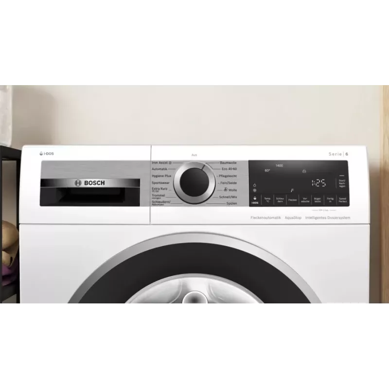 Bosch Serie 6 WGG244F40 máquina de lavar roupa de carga frontal, 9 kg, 1351 rpm, i-DOS, branco/preto