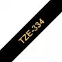Fita para etiquetas Brother TZE334 12 mm dourado sobre preto