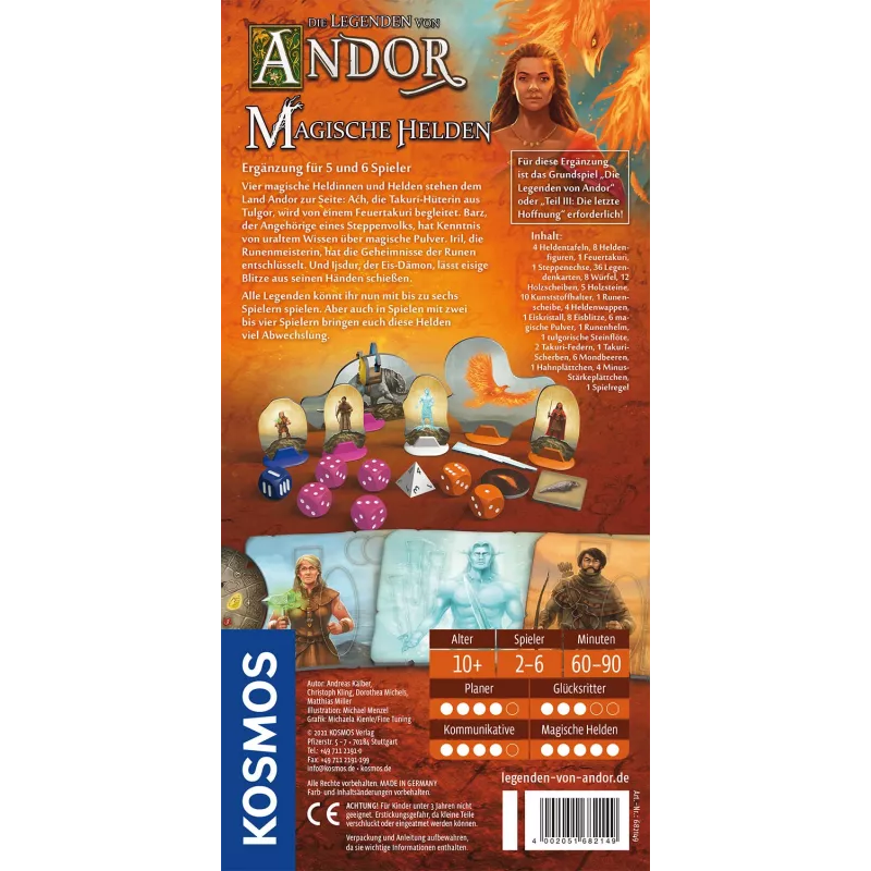 Kosmos As Lendas de Andor - Heróis Mágicos Jogo de tabuleiro estratégia