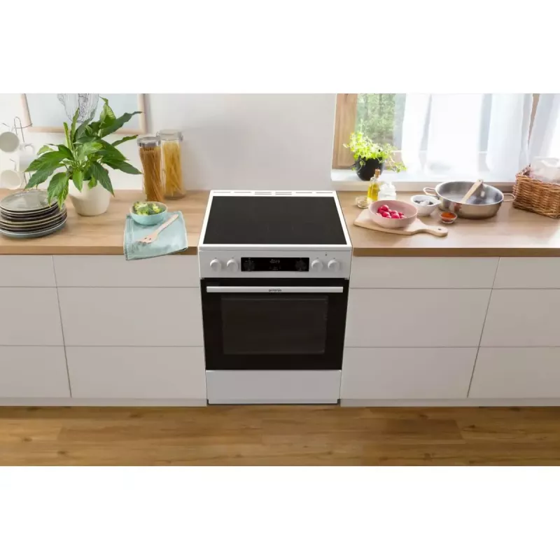 Gorenje GEC6C40WD fogão independente placa vitrocerâmica elétrica preto, branco