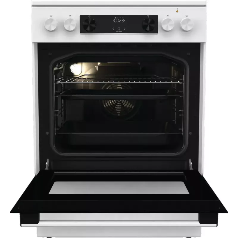 Gorenje GEC6C40WD fogão independente placa vitrocerâmica elétrica preto, branco