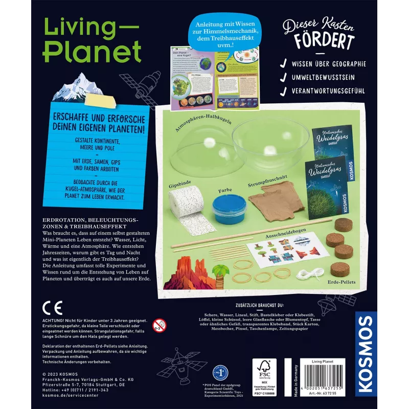 Kosmos Living Planet, caixa de experiências, ecologia, 7 ano(s)