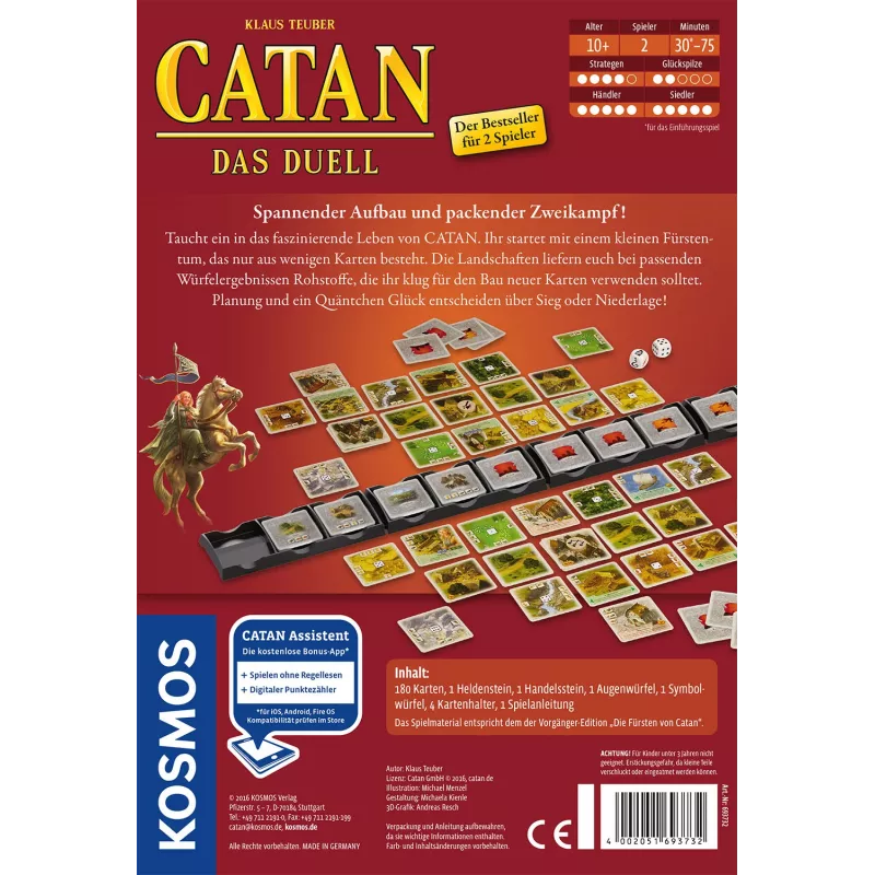 Kosmos CATAN - Das Duell jogo de cartas, 2 jogadores, a partir dos 10 anos