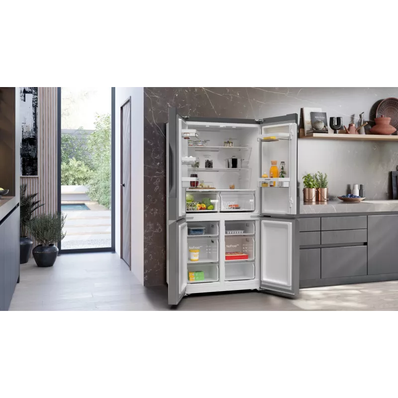 Siemens iQ300 KF96NVPEA frigorífico side-by-side French Door, 605 l (405 l + 200 l), prateado