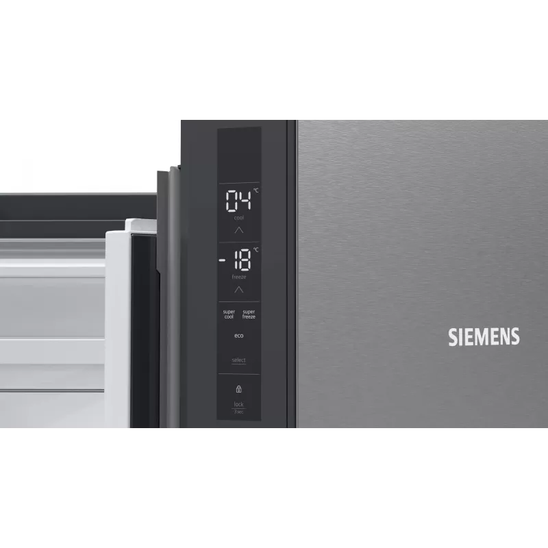Siemens iQ300 KF96NVPEA frigorífico side-by-side French Door, 605 l (405 l + 200 l), prateado