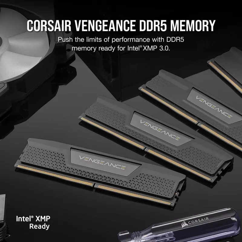 CORSAIR Memória 32 GB (2x 16 GB) DDR5 DRAM 6000 MT/s CL38 Kit de memória Vengeance preto