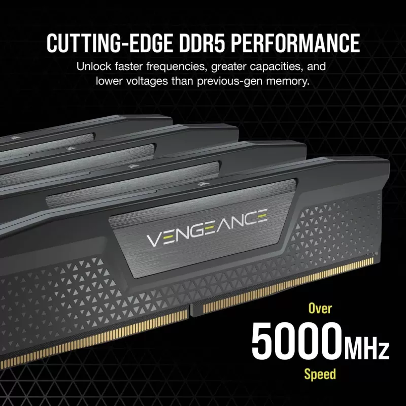 CORSAIR Memória 32 GB (2x 16 GB) DDR5 DRAM 6000 MT/s CL38 Kit de memória Vengeance preto