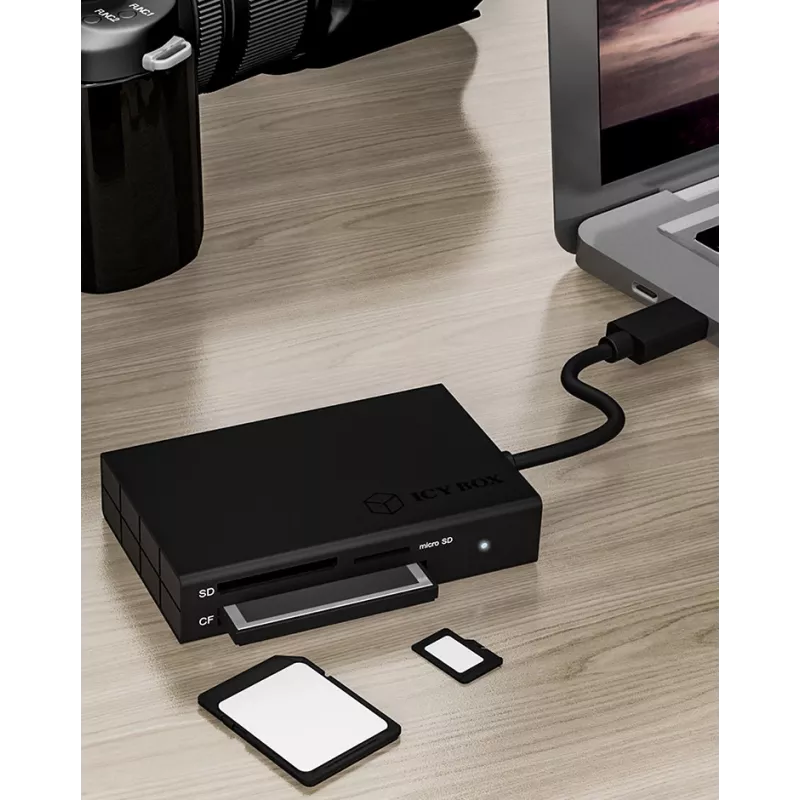 Leitor de cartões ICY BOX IB-CR401-C3 USB 3.2 Gen 1 (3.1 Gen 1) Type-C preto