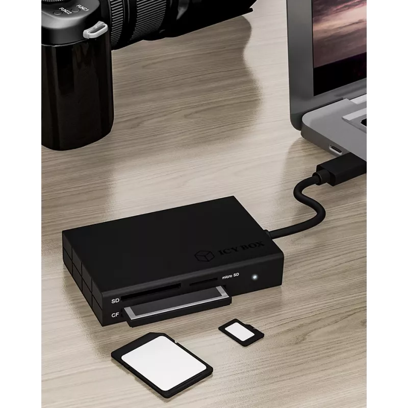 Leitor de cartões ICY BOX IB-CR401-C3 USB 3.2 Gen 1 (3.1 Gen 1) Type-C preto