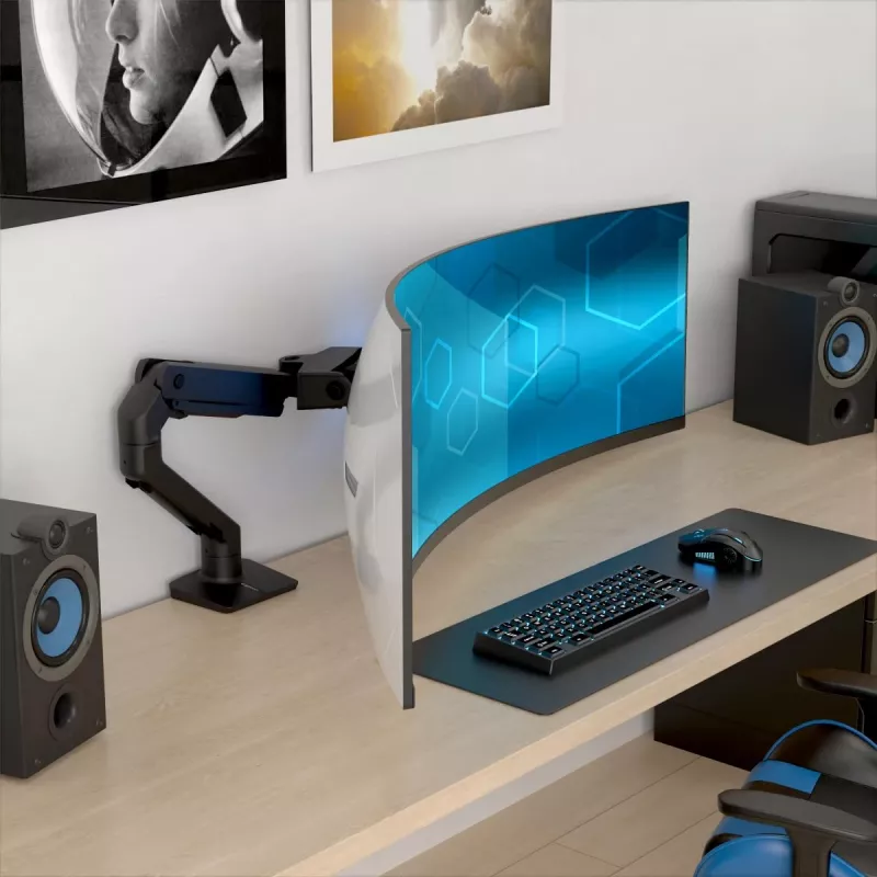 Braço de monitor de secretária ERGOTRON HX com inclinação pivotante VHD – preto mate