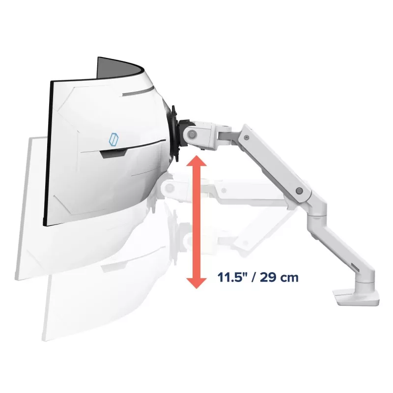 Braço de monitor de secretária ERGOTRON HX com pivô VHD – branco