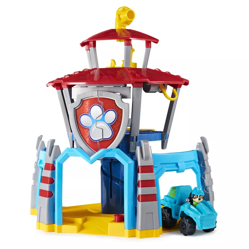 PAW Patrol, Dino Rescue HQ conjunto de brincar com sons e figura Rex exclusiva e veículo