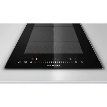 Placa Siemens EX375FXB1E preta de encastrar com indução por zonas 2 zonas