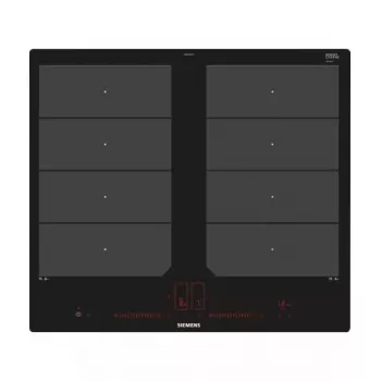 Placa Siemens EX601LXC1E preta integrada com indução por zonas 4 zonas