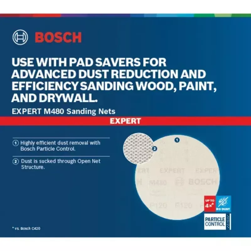 Folha de lixa Bosch Expert M480 150 mm K220 — 50 unid.