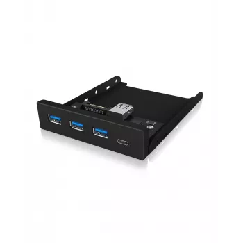 Hub USB ICY BOX IB-HUB1418-i3 — chipset GL3520/ASM1543, preto, 101×137×25 mm