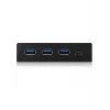 ICY BOX IB-HUB1418-i3 painel frontal de 3,5 polegadas com hub USB 3.0, 3x USB Type-A, 1x USB Type-C, preto
