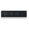 ICY BOX IB-HUB1418-i3 painel frontal de 3,5 polegadas com hub USB 3.0, 3x USB Type-A, 1x USB Type-C, preto