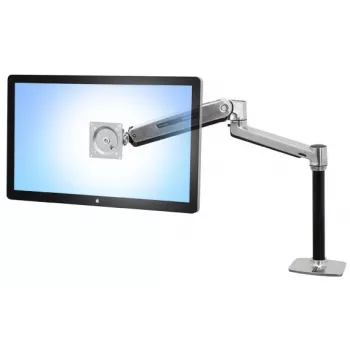 Suporte de secretária com braço LCD ERGOTRON Lx HD para trabalho sentado/em pé (alumínio polido)