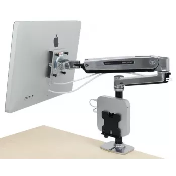 Suporte de secretária com braço LCD ERGOTRON Lx HD para trabalho sentado/em pé (alumínio polido)