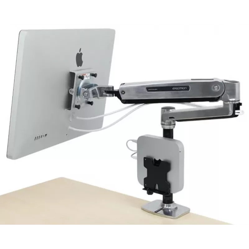 Suporte de secretária com braço LCD ERGOTRON Lx HD para trabalho sentado/em pé (alumínio polido)